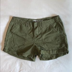 Old Navy Boyfriend Shorts; Army/Olive Green